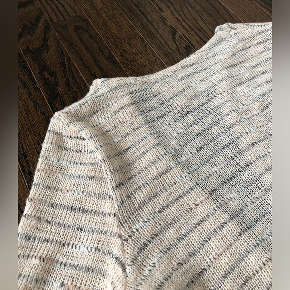 Marilu’ Women’s OSFM Linen 1/2 Sleeves Open Front Waterfall Beige Knit Sweater - Picture 11 of 11